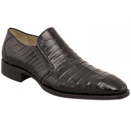 Mezlan "Fiorello" Black All-Over Genuine Crocodile Loafer Shoes 3589-F.